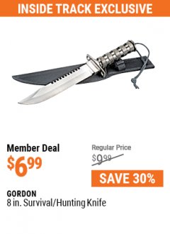 Harbor Freight Coupon 8" HUNTING KNIFE WITH SURVIVAL KIT Lot No. 90714/61501/61733 Expired: 7/1/21 - $6.99