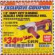 Harbor Freight ITC Coupon 1/2" HEAVY DUTY D-HANDLE VARIABLE SPEED DRILL Lot No. 69453/63114 Expired: 5/31/17 - $34.99