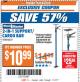 Harbor Freight ITC Coupon 2-IN-1 SUPPORT/CARGO BAR Lot No. 66172 Expired: 11/7/17 - $10.99