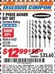 Harbor Freight ITC Coupon 7 PIECE AUGER BIT SET Lot No. 61542/63106/68166 Expired: 7/31/17 - $12.99