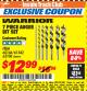 Harbor Freight ITC Coupon 7 PIECE AUGER BIT SET Lot No. 61542/63106/68166 Expired: 1/31/18 - $12.99