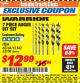 Harbor Freight ITC Coupon 7 PIECE AUGER BIT SET Lot No. 61542/63106/68166 Expired: 1/31/18 - $12.99