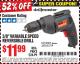 Harbor Freight Coupon 3/8" VARIABLE SPEED REVERSIBLE DRILL Lot No. 60614/3670/61719 Expired: 3/31/15 - $11.99