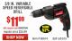 Harbor Freight Coupon 3/8" VARIABLE SPEED REVERSIBLE DRILL Lot No. 60614/3670/61719 Expired: 5/31/15 - $11.99