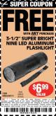 Harbor Freight FREE Coupon 3-1/2" SUPER BRIGHT ALUMINUM FLASHLIGHT Lot No. 69111/63599/62522/62573/63875/63884/63886/63888/69052 Expired: 5/1/15 - FWP