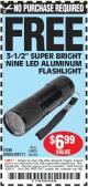 Harbor Freight FREE Coupon 3-1/2" SUPER BRIGHT ALUMINUM FLASHLIGHT Lot No. 69111/63599/62522/62573/63875/63884/63886/63888/69052 Expired: 4/26/15 - NPR