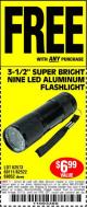 Harbor Freight FREE Coupon 3-1/2" SUPER BRIGHT ALUMINUM FLASHLIGHT Lot No. 69111/63599/62522/62573/63875/63884/63886/63888/69052 Expired: 10/7/15 - FWP