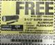 Harbor Freight FREE Coupon 3-1/2" SUPER BRIGHT ALUMINUM FLASHLIGHT Lot No. 69111/63599/62522/62573/63875/63884/63886/63888/69052 Expired: 4/3/18 - FWP