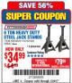 Harbor Freight Coupon 6 TON HEAVY DUTY STEEL JACK STANDS Lot No. 61197/38847/69596/62393 Expired: 12/4/17 - $34.99