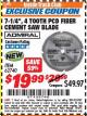 Harbor Freight ITC Coupon 7-1/4", 4 TOOTH PCD FIBER CEMENT SAW BLADE Lot No. 62740 Expired: 7/31/17 - $19.99