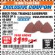 Harbor Freight ITC Coupon 6 PIECE MULTI-TOOL TRIANGLE SANDPAPER FOR WOOD Lot No. 61312/61314/61315 Expired: 12/31/17 - $1.99