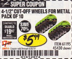 Harbor Freight Coupon PITTSBURGH 3-1/2 LB. FIBERGLASS AXE Lot No. 93757 Expired: 6/30/19 - $5.99