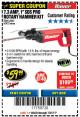 Harbor Freight Coupon 7.3 AMP, 1" SDS PRO ROTARY HAMMER KIT Lot No. 63443/63433 Expired: 7/31/17 - $59.99