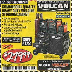 Harbor Freight Coupon VULCAN COMMERCIAL QUALITY HEAVY DUTY WELDING CABINET Lot No. 63179 Expired: 4/30/19 - $279.99