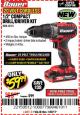Harbor Freight Coupon BAUER 20 VOLT CORDLESS 1/2" COMPACT DRILL/DRIVER KIT Lot No. 63531 Expired: 7/30/17 - $59.99