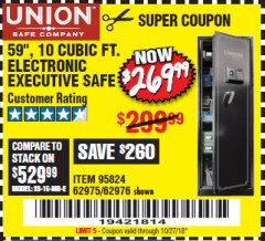 Harbor Freight Coupon 10 CU. FT. DIGITAL EXECUTIVE SAFE Lot No. 62975/95824/62976 Expired: 10/27/18 - $269.99