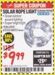 Harbor Freight Coupon SOLAR ROPE LIGHT Lot No. 69297/56883 Expired: 1/31/18 - $9.99