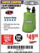 Harbor Freight Coupon 1/6 HP SUBMERSIBLE UTILITY PUMP Lot No. 63319 Expired: 3/26/18 - $49.99