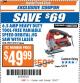 Harbor Freight ITC Coupon 6.5 AMP HEAVY DUTY VARIABLE SPEED ORBITAL JIG SAW WITH LASER Lot No. 69077/63123 Expired: 10/3/17 - $49.99