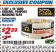 Harbor Freight ITC Coupon 1.88" X 60 YARD GENERAL PURPOSE MASKING TAPE Lot No. 63245 Expired: 8/30/17 - $2.39