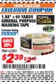 Harbor Freight ITC Coupon 1.88" X 60 YARD GENERAL PURPOSE MASKING TAPE Lot No. 63245 Expired: 3/31/18 - $2.39