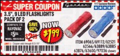 Harbor Freight Coupon 2 PIECE 3-1/2" 9 LED FLASHLIGHT Lot No. 62521/62566/69065/69112/97036 Expired: 8/31/19 - $1.99