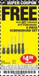 Harbor Freight FREE Coupon 6 PIECE SCREWDRIVER SET Lot No. 62570 Expired: 5/1/15 - FWP