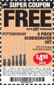Harbor Freight FREE Coupon 6 PIECE SCREWDRIVER SET Lot No. 62570 Expired: 9/12/15 - FWP