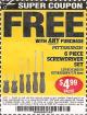 Harbor Freight FREE Coupon 6 PIECE SCREWDRIVER SET Lot No. 62570 Expired: 1/20/16 - FWP