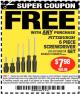 Harbor Freight FREE Coupon 6 PIECE SCREWDRIVER SET Lot No. 62570 Expired: 3/20/16 - FWP