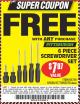 Harbor Freight FREE Coupon 6 PIECE SCREWDRIVER SET Lot No. 62570 Expired: 9/10/17 - FWP
