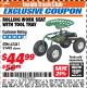 Harbor Freight ITC Coupon ONE STOP GARDENS ROLLING WORK SEAT WITH TOOL TRAY Lot No. 91495/62241 Expired: 4/30/18 - $44.99