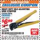 Harbor Freight ITC Coupon HEAVY DUTY SLEF-ADJUSTING WIRE STRIPPER Lot No. 36810 Expired: 8/31/17 - $6.99