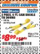 Harbor Freight ITC Coupon 2" X 6 FT. CAM BUCKLE TIE DOWNS - PACK OF 2 Lot No. 61713 Expired: 11/30/17 - $8.99