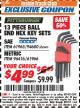 Harbor Freight ITC Coupon 13 PIECE BALL END HEX KEY SETS Lot No. 61965/94680/96416/61966 Expired: 8/31/17 - $4.99