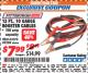 Harbor Freight ITC Coupon PITTSBURGH 12 FT., 10 GAUGE JUMPER CABLES Lot No. 63376 Expired: 9/30/17 - $7.99