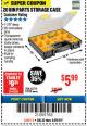 Harbor Freight Coupon 20 BIN PORTABLE PARTS STORAGE CASE Lot No. 62778/93928 Expired: 4/29/18 - $5.99