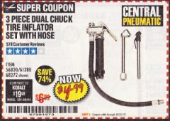 Harbor Freight Coupon DUAL CHUCK TIRE INFLATOR Lot No. 68272/61380 Expired: 10/31/19 - $4.99