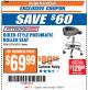Harbor Freight ITC Coupon PITTSBURGH BIKER-STYLE PNEUMATIC ROLLER SEAT Lot No. 63756/62357 Expired: 12/26/17 - $69.99