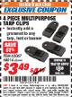 Harbor Freight ITC Coupon 4 PIECE MULTIPURPOSE TARP CLIPS Lot No. 63067/68014 Expired: 11/30/17 - $3.49