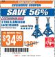 Harbor Freight ITC Coupon 3 TON ALUMINUM JACK STANDS Lot No. 91760/61627 Expired: 12/5/17 - $34.99