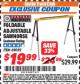 Harbor Freight ITC Coupon FOLDABLE ADJUSTABLE SAWHORSE Lot No. 69059 Expired: 9/30/17 - $19.99