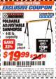 Harbor Freight ITC Coupon FOLDABLE ADJUSTABLE SAWHORSE Lot No. 69059 Expired: 11/30/17 - $19.99