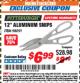 Harbor Freight ITC Coupon 12" ALUMINUM SNIPS Lot No. 98091 Expired: 9/30/17 - $6.99