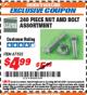 Harbor Freight ITC Coupon 240PIECE NUT AND BOLT ASSORTMENT Lot No. 67532 Expired: 9/30/17 - $4.99