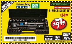 Harbor Freight Coupon 51 PIECE SAE AND METRIC SOCKET SET Lot No. 35338/63013 Expired: 2/8/20 - $9.99
