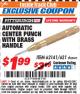 Harbor Freight ITC Coupon AUTOMATIC CENTER PUNCH WITH BRASS HANDLE Lot No. 621 Expired: 10/31/17 - $1.99
