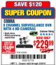 Harbor Freight Coupon 8 CHANNEL SURVEILLANCE DVR WITH 4 HD CAMERAS AND MOBILE MONITORING CAPABILITIES Lot No. 63890 Expired: 2/26/18 - $229.99
