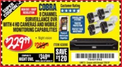 Harbor Freight Coupon 8 CHANNEL SURVEILLANCE DVR WITH 4 HD CAMERAS AND MOBILE MONITORING CAPABILITIES Lot No. 63890 Expired: 7/28/18 - $229.99