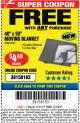 Harbor Freight FREE Coupon 40" X 50" MOVING BLANKET Lot No. 63959 Expired: 11/19/17 - FWP